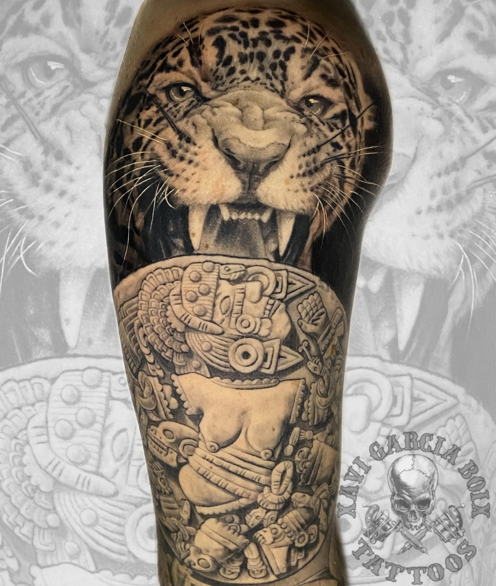 Tatuaje realista de Jaguar en Valencia por Xavi García Boix