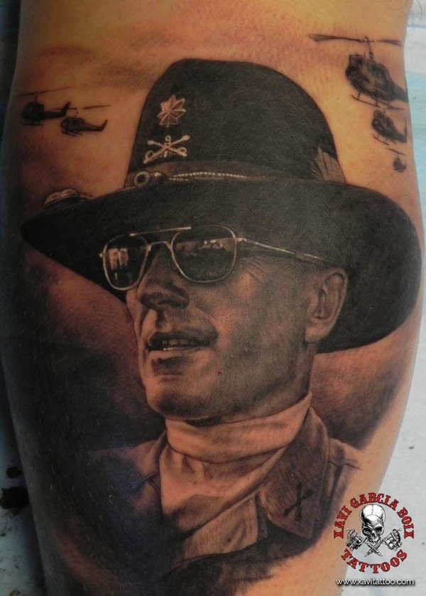 Tatuaje retrato realista de Apocalypse Now en Valencia por Xavi García Boix