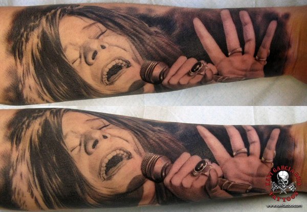 Tatuaje retrato realista de Janis Joplin (III) en Valencia por Xavi García Boix