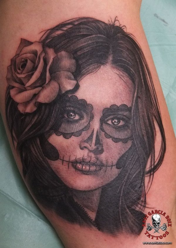 Tatuaje retrato realista de Penélope Cruz en Valencia por Xavi García Boix