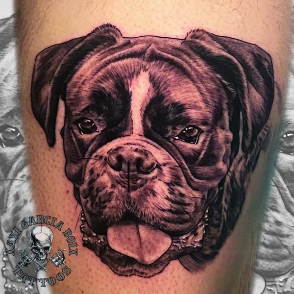 Tatuaje realista de Perro (Massimo) en Valencia por Xavi García Boix