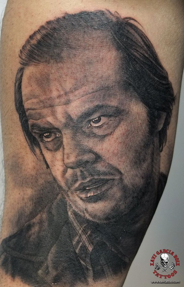 Tatuaje retrato realista de El Resplandor (II) en Valencia por Xavi García Boix