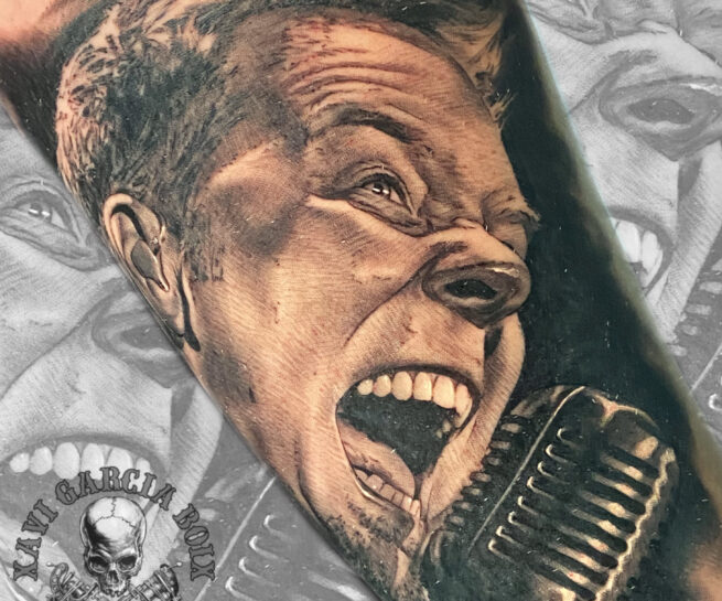 Tatuaje retrato James Hetfield - Metallica
