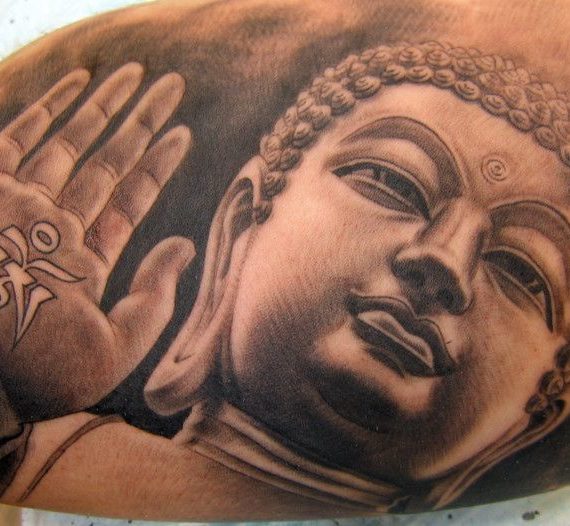 xavi garcia boix tattoo retrato realismo portrait realism tatuaje valencia diversos random Buddha sculpture escultura